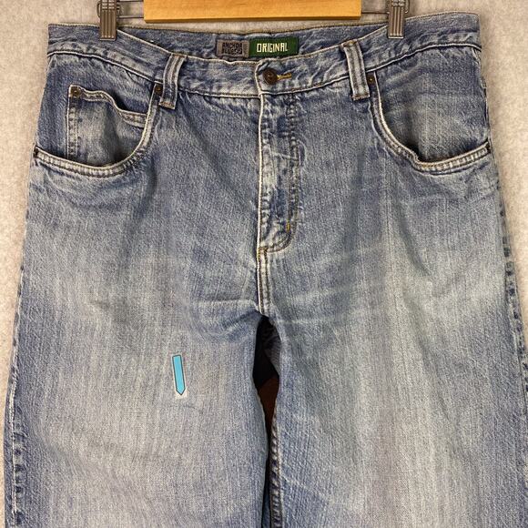 Vintage Anchor Blue Jeans Mens 36x32 (37x30) Blue Original Straight Denim - Picture 2 of 11